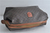 Authentic CELINE Macadam Blason Pattern Clutch Hand Bag PVC Leather Brown 4357D