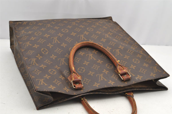 Authentic Louis Vuitton Monogram Sac Plat Hand Tote Bag M51140 LV Junk 4357I