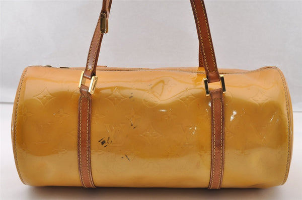 Authentic Louis Vuitton Vernis Bedford Hand Bag Yellow Beige M91006 Junk 4359I