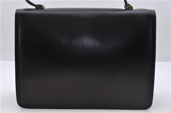 Authentic Ferragamo Leather Shoulder Hand Bag Black 4364D