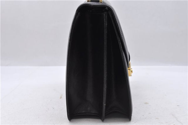 Authentic Ferragamo Leather Shoulder Hand Bag Black 4364D