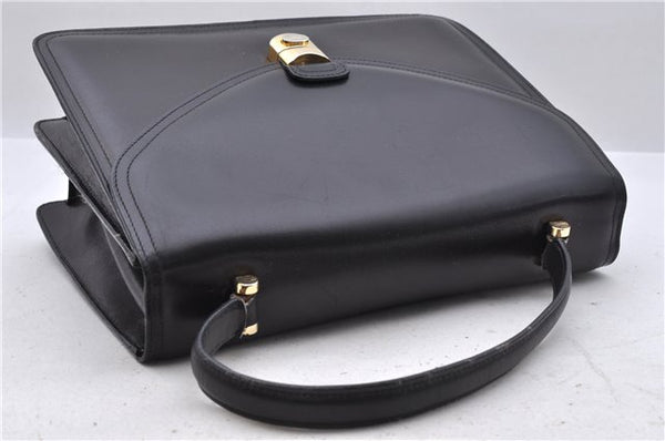 Authentic Ferragamo Leather Shoulder Hand Bag Black 4364D