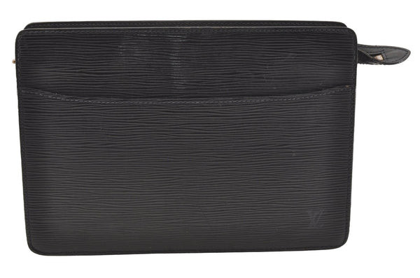 Authentic Louis Vuitton Epi Pochette Homme Clutch Hand Bag Black M52522 LV 4366I