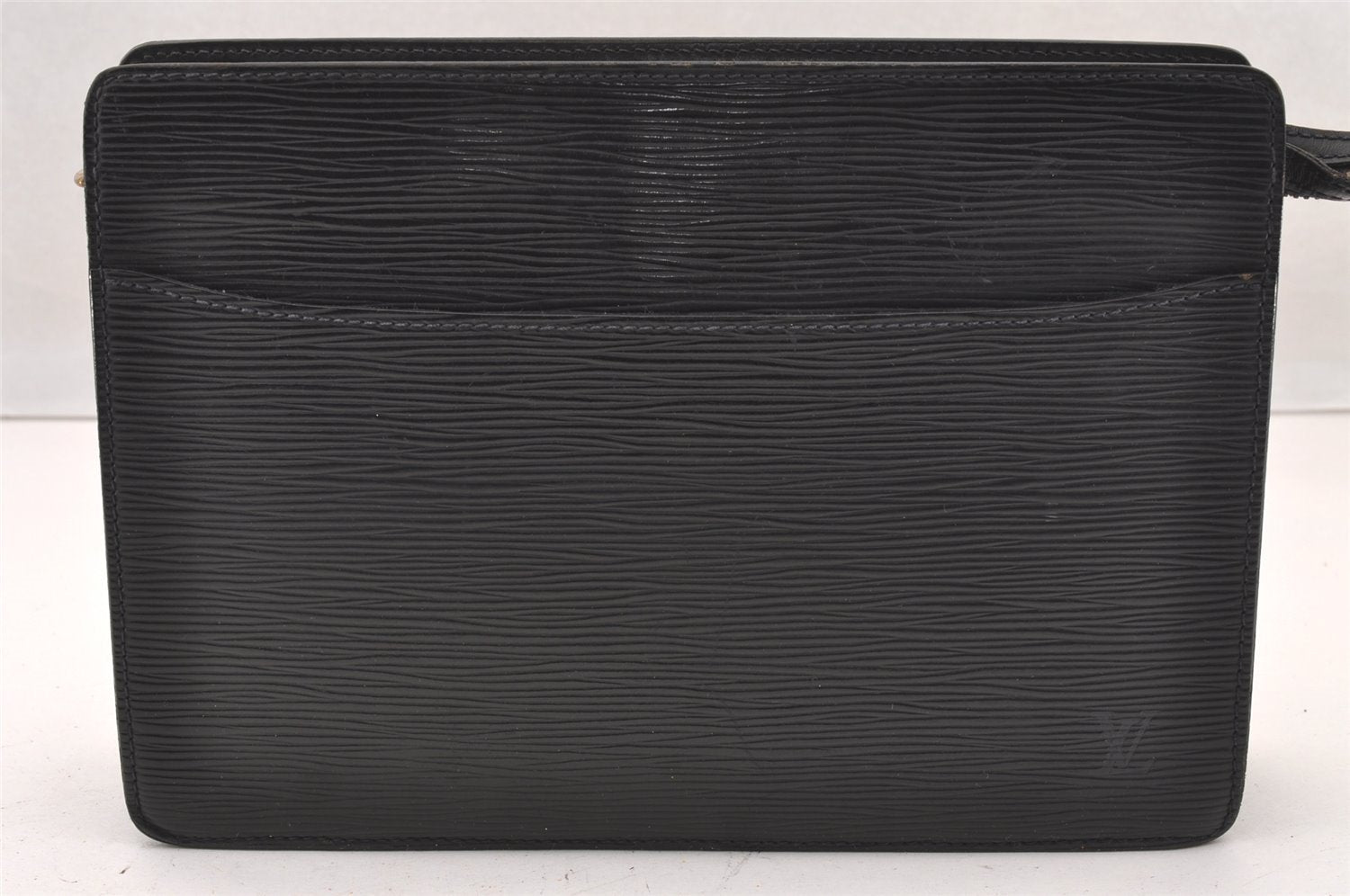 Authentic Louis Vuitton Epi Pochette Homme Clutch Hand Bag Black M52522 LV 4366I