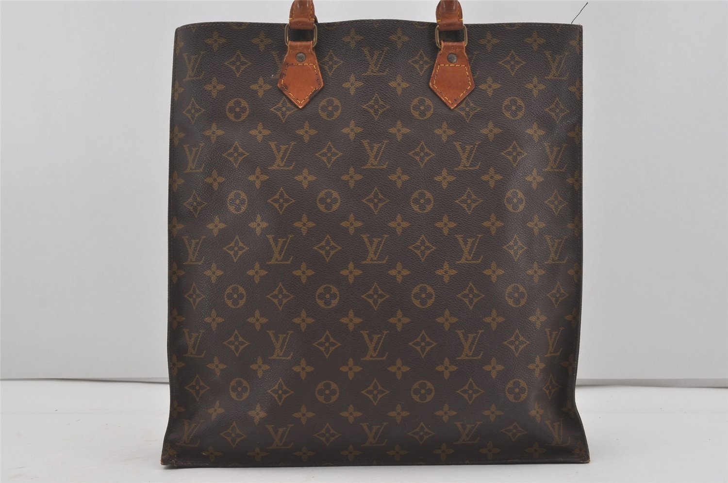 Authentic Louis Vuitton Monogram Sac Plat Hand Tote Bag M51140 LV 4367I