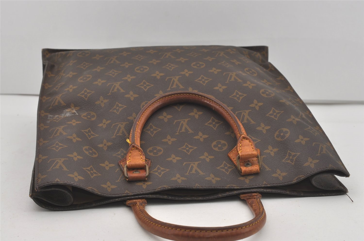 Authentic Louis Vuitton Monogram Sac Plat Hand Tote Bag M51140 LV 4367I