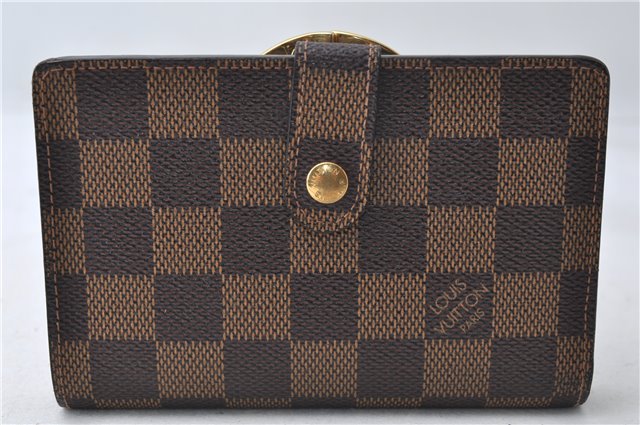 Auth Louis Vuitton Damier Porte Monnaie Billets Viennois Wallet N61664 LV 4369E
