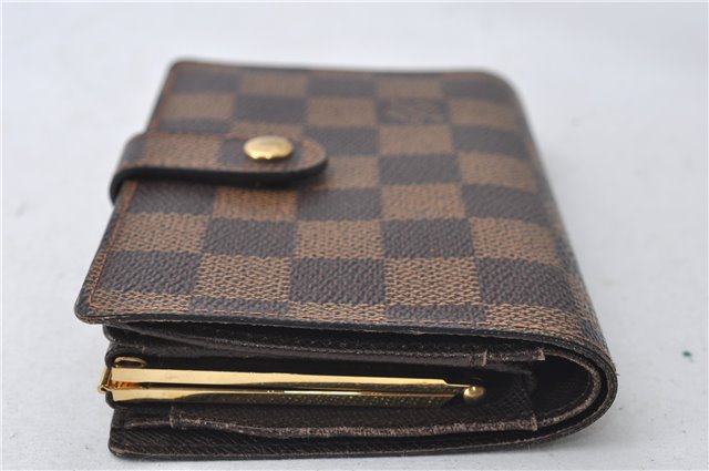 Auth Louis Vuitton Damier Porte Monnaie Billets Viennois Wallet N61664 LV 4369E