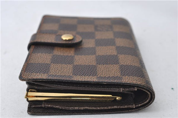 Auth Louis Vuitton Damier Porte Monnaie Billets Viennois Wallet N61664 LV 4369E