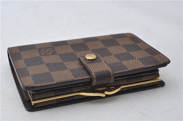 Auth Louis Vuitton Damier Porte Monnaie Billets Viennois Wallet N61664 LV 4369E
