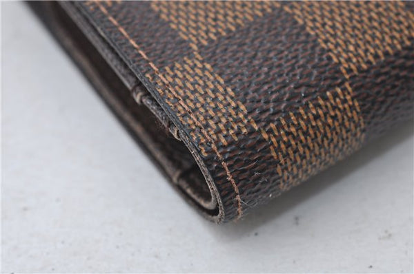 Auth Louis Vuitton Damier Porte Monnaie Billets Viennois Wallet N61664 LV 4369E