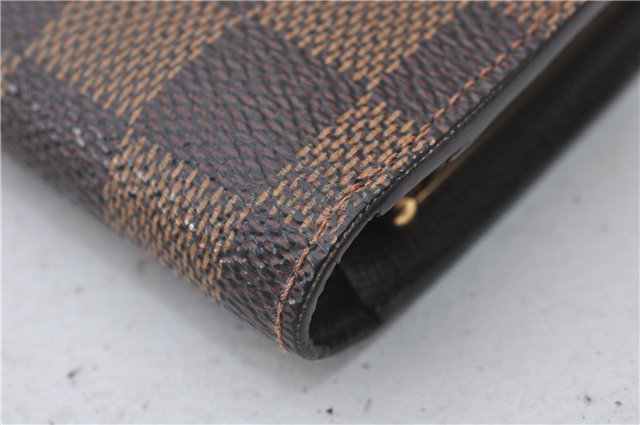 Auth Louis Vuitton Damier Porte Monnaie Billets Viennois Wallet N61664 LV 4369E