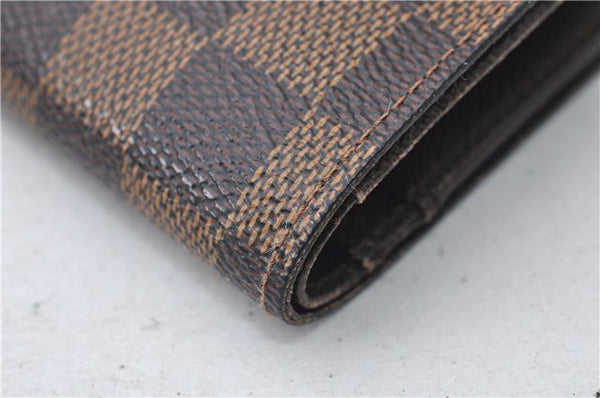 Auth Louis Vuitton Damier Porte Monnaie Billets Viennois Wallet N61664 LV 4369E