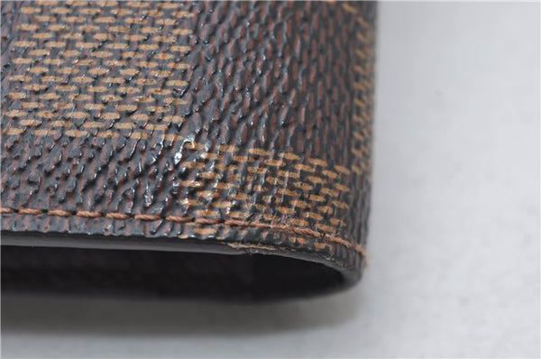 Auth Louis Vuitton Damier Porte Monnaie Billets Viennois Wallet N61664 LV 4369E
