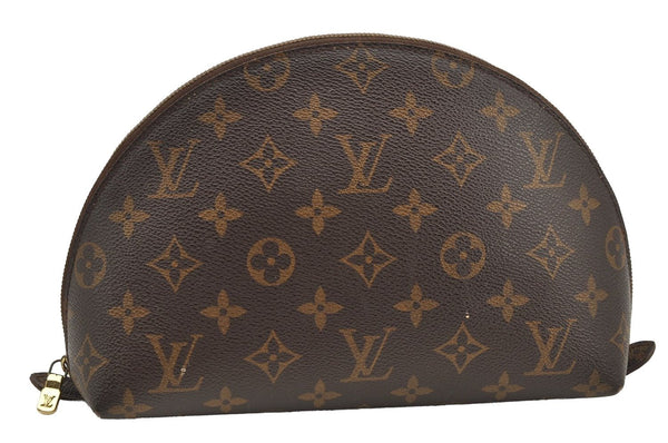 Authentic Louis Vuitton Monogram Trousse Demi Ronde 23 Pouch M47520 Junk 4371I