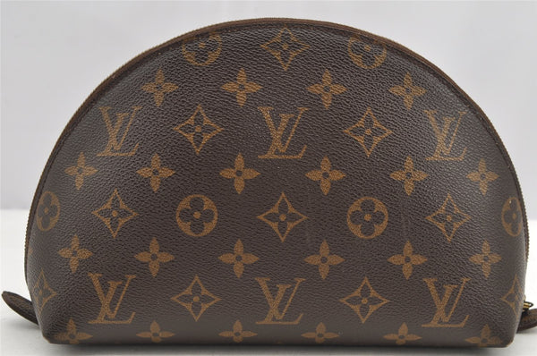 Authentic Louis Vuitton Monogram Trousse Demi Ronde 23 Pouch M47520 Junk 4371I