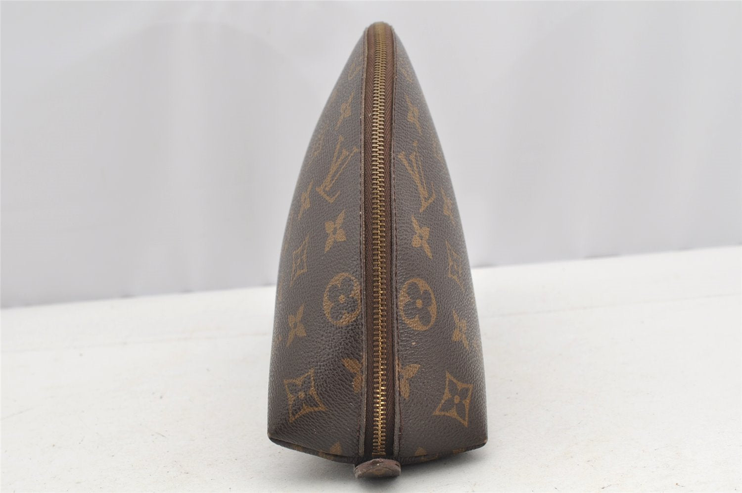 Authentic Louis Vuitton Monogram Trousse Demi Ronde 23 Pouch M47520 Junk 4371I