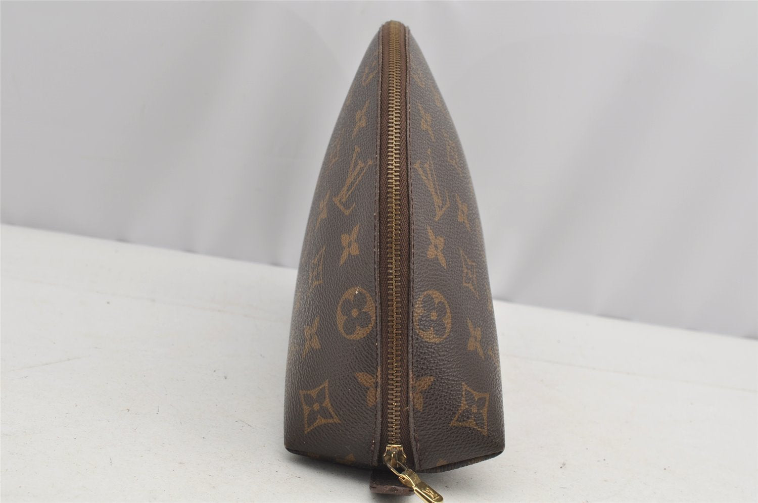 Authentic Louis Vuitton Monogram Trousse Demi Ronde 23 Pouch M47520 Junk 4371I