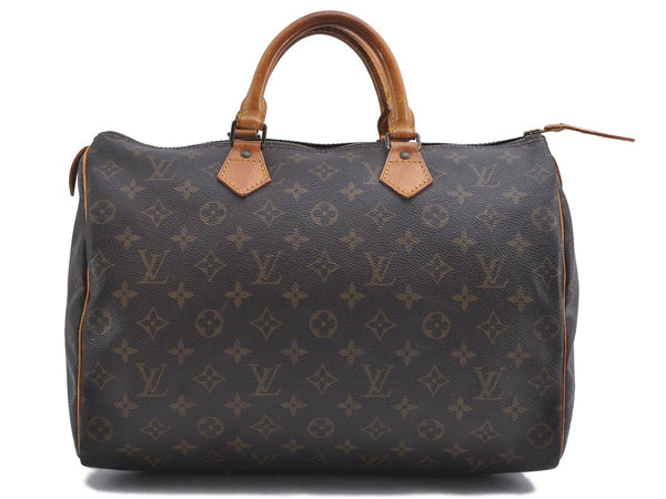 Authentic Louis Vuitton Monogram Speedy 35 Hand Bag M41524 LV 4372D