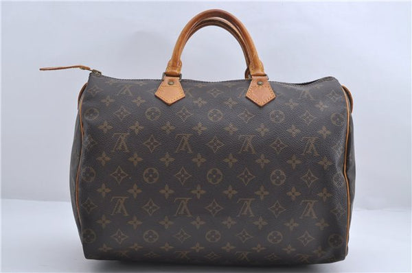 Authentic Louis Vuitton Monogram Speedy 35 Hand Bag M41524 LV 4372D