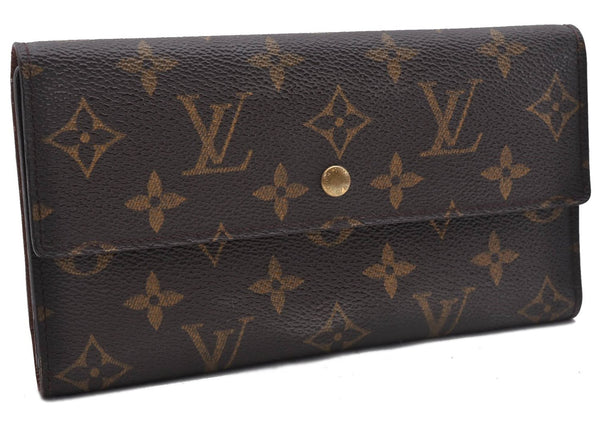 Auth Louis Vuitton Monogram Porte Tresor International Wallet M61215 LV 4375D