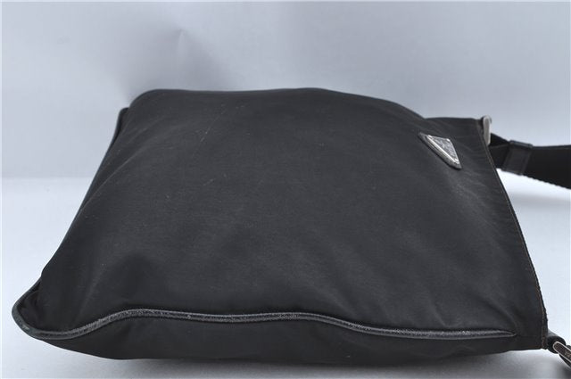 Authentic PRADA Nylon Tessuto Leather Shoulder Cross Body Bag Purse Black 4376C