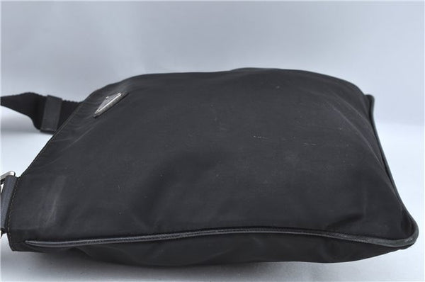 Authentic PRADA Nylon Tessuto Leather Shoulder Cross Body Bag Purse Black 4376C