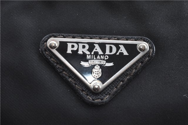 Authentic PRADA Nylon Tessuto Leather Shoulder Cross Body Bag Purse Black 4376C