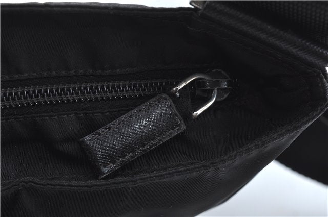 Authentic PRADA Nylon Tessuto Leather Shoulder Cross Body Bag Purse Black 4376C