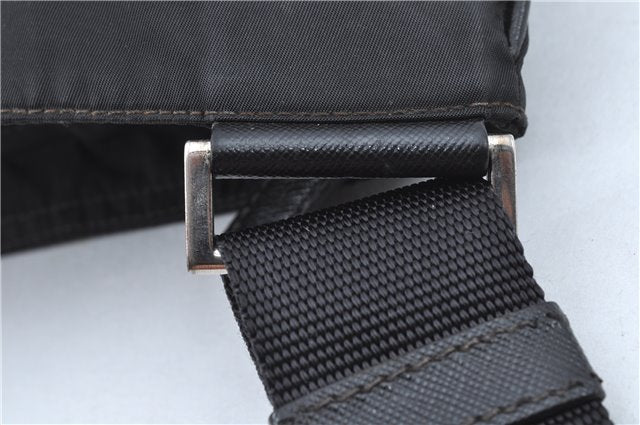 Authentic PRADA Nylon Tessuto Leather Shoulder Cross Body Bag Purse Black 4376C