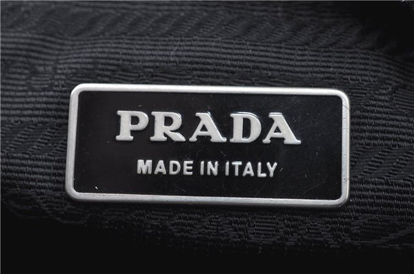 Authentic PRADA Nylon Tessuto Leather Shoulder Cross Body Bag Purse Black 4376C