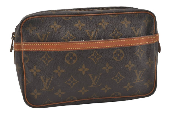 Authentic Louis Vuitton Monogram Compiegne 23 Clutch Hand Bag M51847 LV 4376I