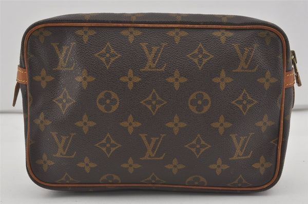 Authentic Louis Vuitton Monogram Compiegne 23 Clutch Hand Bag M51847 LV 4376I