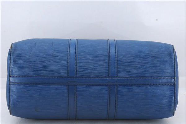 Authentic Louis Vuitton Epi Keepall 45 Boston Travel Bag Blue M42975 LV 4378D