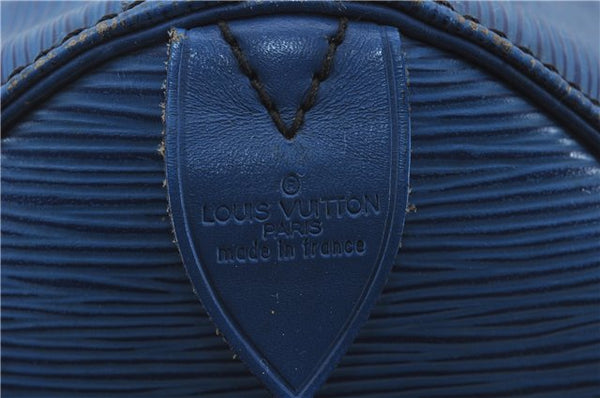 Authentic Louis Vuitton Epi Keepall 45 Boston Travel Bag Blue M42975 LV 4378D