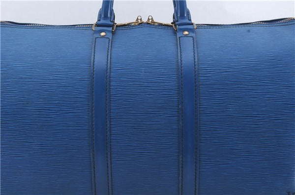 Authentic Louis Vuitton Epi Keepall 45 Boston Travel Bag Blue M42975 LV 4378D