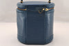 Authentic Louis Vuitton Epi Cannes Cosmetic Hand Bag Purse Blue M48035 LV 4380I