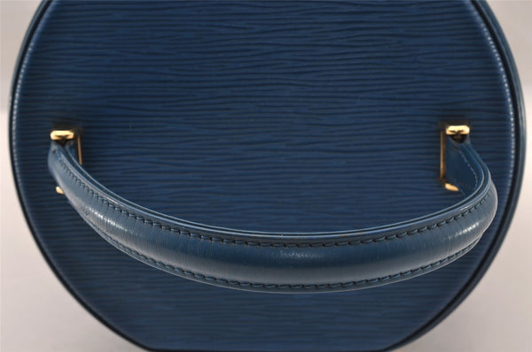 Authentic Louis Vuitton Epi Cannes Cosmetic Hand Bag Purse Blue M48035 LV 4380I