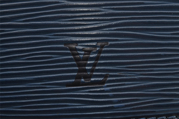 Authentic Louis Vuitton Epi Cannes Cosmetic Hand Bag Purse Blue M48035 LV 4380I