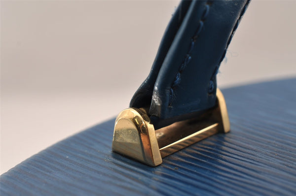 Authentic Louis Vuitton Epi Cannes Cosmetic Hand Bag Purse Blue M48035 LV 4380I