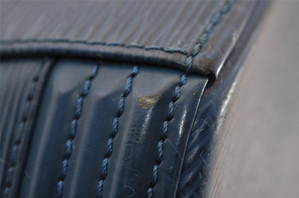 Authentic Louis Vuitton Epi Cannes Cosmetic Hand Bag Purse Blue M48035 LV 4380I