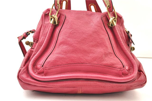 Authentic Chloe Paraty Vintage 2Way Shoulder Hand Bag Purse Leather Pink 4382F