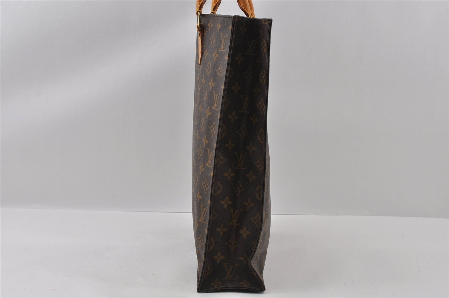 Authentic Louis Vuitton Monogram Sac Plat Hand Tote Bag M51140 LV Junk 4383I