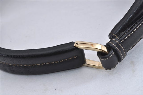 Authentic GUCCI Vintage Shoulder Hand Bag Purse Leather 0014288 Black 4384F