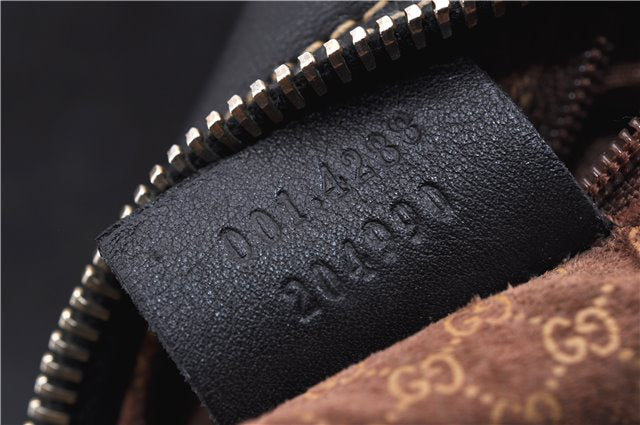 Authentic GUCCI Vintage Shoulder Hand Bag Purse Leather 0014288 Black 4384F