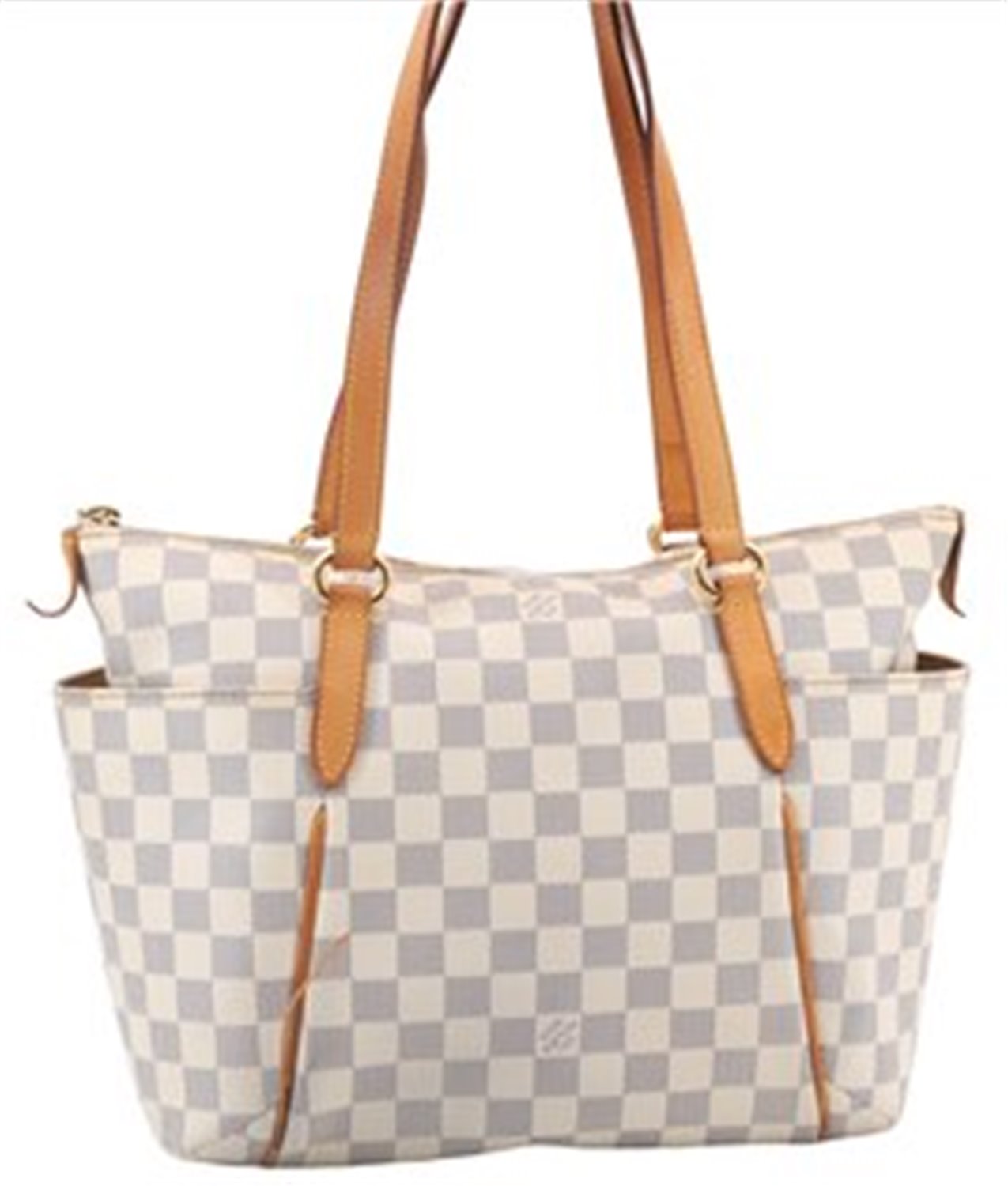 Authentic Louis Vuitton Damier Azur Totally PM Tote Bag White N41280 LV 4386E