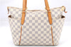 Authentic Louis Vuitton Damier Azur Totally PM Tote Bag White N41280 LV 4386E
