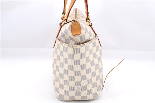 Authentic Louis Vuitton Damier Azur Totally PM Tote Bag White N41280 LV 4386E