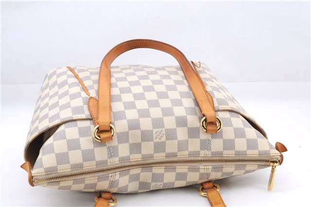 Authentic Louis Vuitton Damier Azur Totally PM Tote Bag White N41280 LV 4386E