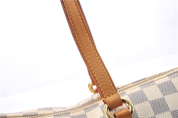 Authentic Louis Vuitton Damier Azur Totally PM Tote Bag White N41280 LV 4386E